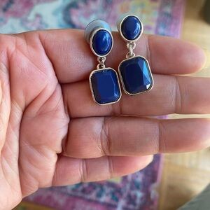 Elegant Blue and Gold Earrings